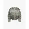 Canada Goose Womens Sagebrush Jade Nylon Bomber Jacket Xs In Gray