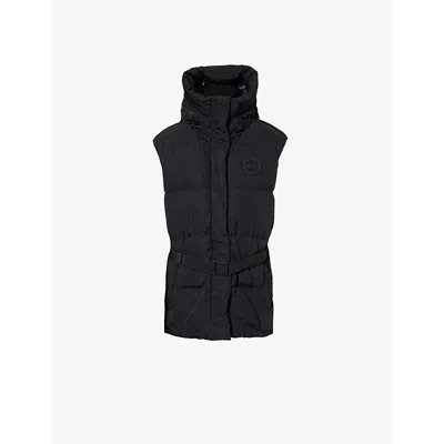 CANADA GOOSE WOMENS BLACK RAYLA TOGGLE-HOOD SHELL-DOWN GILET