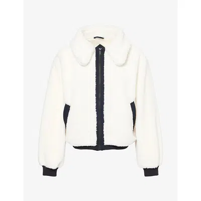 Canada Goose Womens  Willa Fleece Bomber Jacket In White