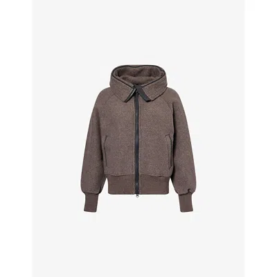 Canada Goose Womens Taupe Grey- Gris Taupe Chilliwack Fleece Wool-blend Jacket Xs In Gray