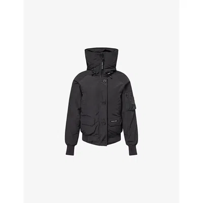Canada Goose Womens Black - Noir Chilliwack Hooded Woven-down Jacket