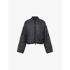 Canada Goose Cropped Lightweight Quilted Bomber Jacket In Black