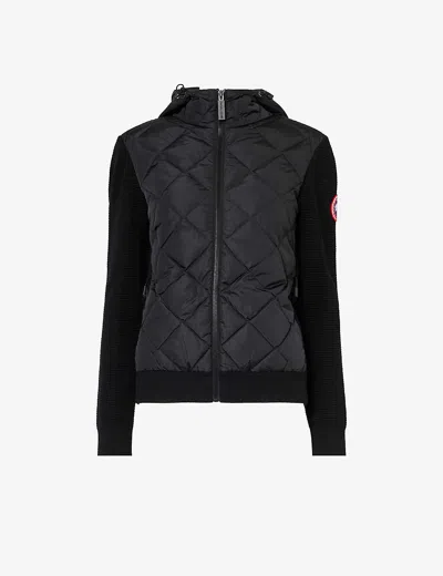 Canada Goose Hybridge Cardigan With Padded Front Panel In Black