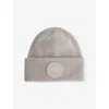 Canada Goose Womens Limestone - Calcaire Arctic Toque Ribbed Wool Beanie In Gray