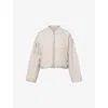 Canada Goose Quilted Bomber Jacket Featuring Long Sleeves In White