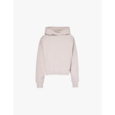 Canada Goose Womens Muskoka Rubberised-branding Cotton-jersey Hoody Lucent Rose