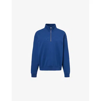 Canada Goose Womens Oxford Navy Wander Quarter-zip Cotton-jersey Sweatshirt Xl In Blue