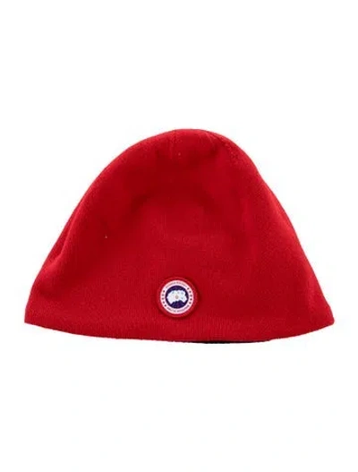 Pre-owned Canada Goose Wool Beanie In Red