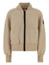Canada Goose Beige Wool Blend Sierra Fleece Bomber Jacket In Neutral