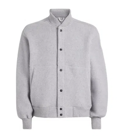 Canada Goose Wool-blend Hudson Bomber Jacket In Gray