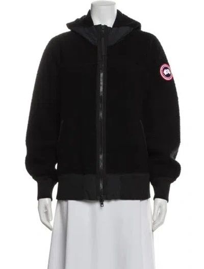 Pre-owned Canada Goose Wool Bomber Jacket In Black