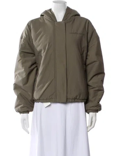 Pre-owned Canada Goose Wool Bomber Jacket In Green