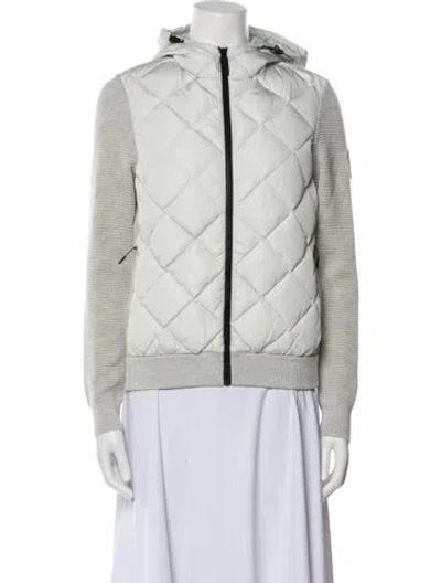 Pre-owned Canada Goose Wool Colorblock Pattern Down Jacket In Neutral