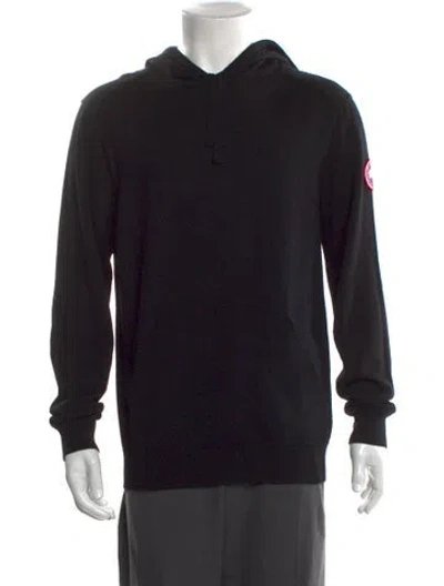 Pre-owned Canada Goose Wool Crew Neck Hoodie In Black