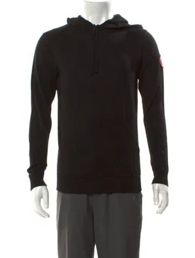 Pre-owned Canada Goose Wool Crew Neck Hoodie In Black