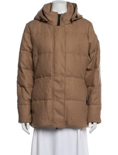 Pre-owned Canada Goose Wool Down Coat In Brown