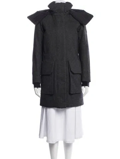 Pre-owned Canada Goose Wool Down Coat In Gray