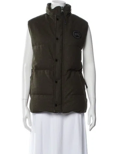 Pre-owned Canada Goose Wool Down Jacket In Green