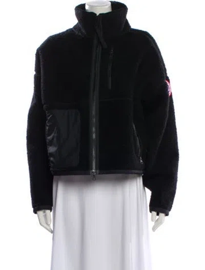 Pre-owned Canada Goose Wool Faux Fur Jacket In Black