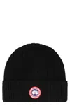 Canada Goose Ribbed Texture Cuffed Hats With Folded Cuff In Black