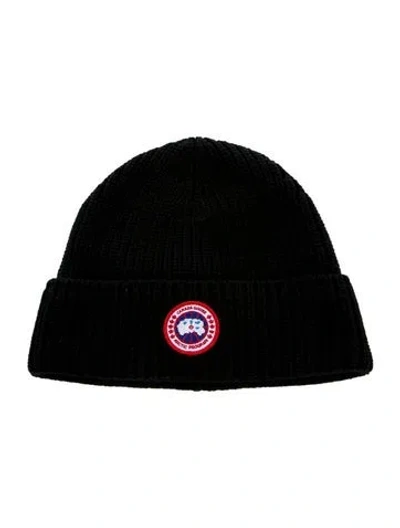 Pre-owned Canada Goose Wool Knit Beanie In Black