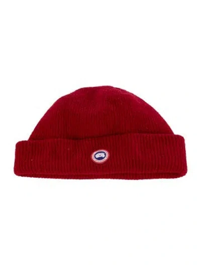 Pre-owned Canada Goose Wool Knit Beanie In Red