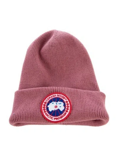 Pre-owned Canada Goose Wool Knitted Beanie In Pink