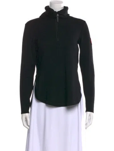 Pre-owned Canada Goose Wool Mock Neck Sweater In Black