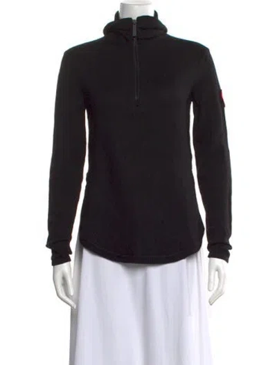 Pre-owned Canada Goose Wool Mock Neck Top In Black