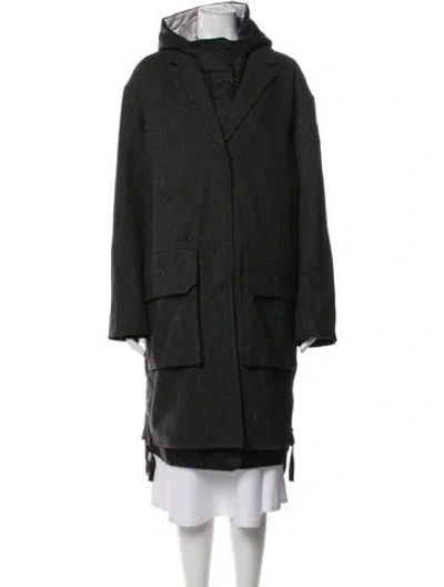 Pre-owned Canada Goose Wool Parka In Gray