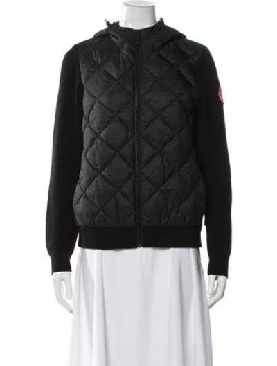 Pre-owned Canada Goose Wool Puffer Jacket In Black
