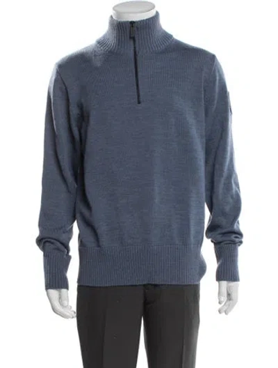 Pre-owned Canada Goose Wool Turtleneck Pullover In Blue