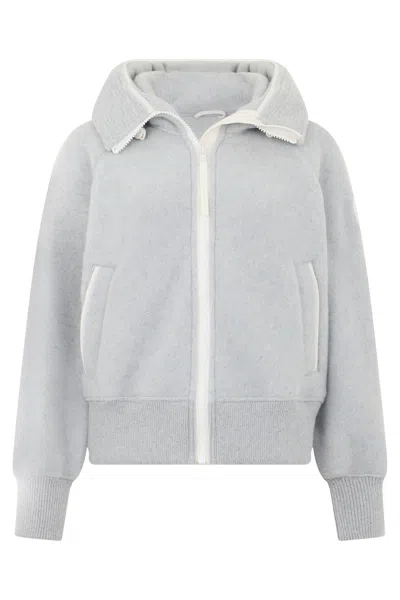 Canada Goose Wool-blend Zip-up Hoodie Sweatshirt For Women In Gray