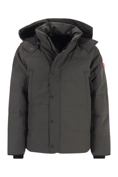 Canada Goose Zipped Hooded Down Jacket In Grey