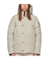 Canada Goose Wyndham Logo Hooded Down Jacket In Nude