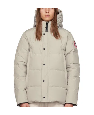 Canada Goose Wyndham Logo Hooded Down Jacket In Nude