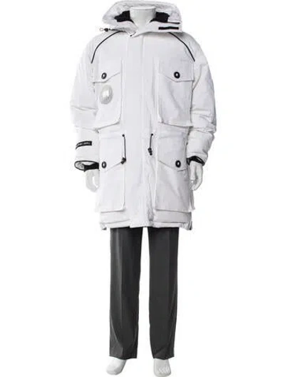 Pre-owned Canada Goose X Junn.j Striped Parka In White