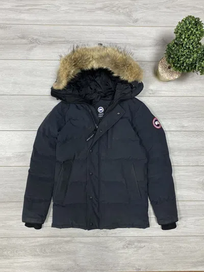 Pre-owned Canada Goose X Made In Canada Canada Goose Carson Fur Parka In Dark Navy