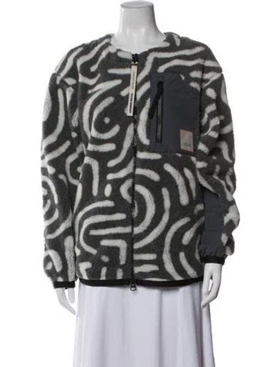 Pre-owned Canada Goose X Nba X Salehe Bembury Graphic Print Parka W/ Tags In Gray