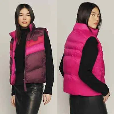 Pre-owned Canada Goose X Reformation Layla Puffer Vest Sz Small Chevron Reversible In Red