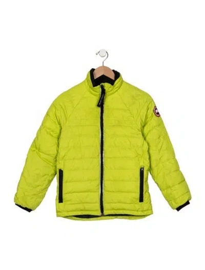 Pre-owned Canada Goose Kids' Yellow Puffer Casual Jacket With Zip Closure