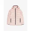 Canada Goose Pink Lemonade-rose Youth Crofton Hooded Padded Shell-down Jacket 7-16 Years In Pink