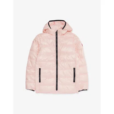 Canada Goose Kids' Pink Lemonade-rose Youth Crofton Hooded Padded Shell-down Jacket 7-16 Years
