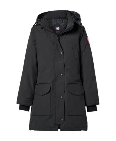 Canada Goose Trillum Logo-patch Parka Coat In Black