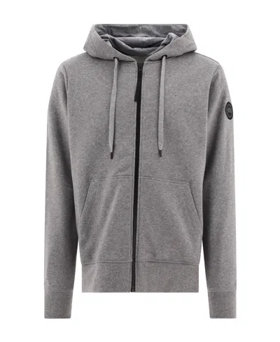 Canada Goose Zipped Cotton Hoodie In Gray