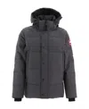 Canada Goose Zipped Hooded Down Jacket In Black