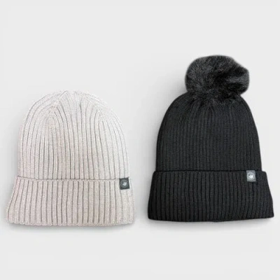 Canada Weather Gear 2-pack Thermal Plush Lined Beanies In Multi