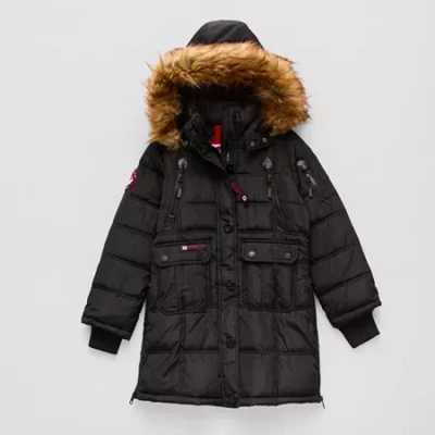 Canada Weather Gear Big Kid Girls Water Resistant Heavyweight Puffer Jacket In Black