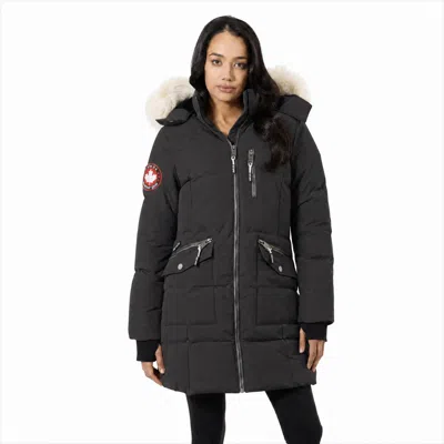 Canada Weather Gear Faux Fur Hood Bubble Puffer Coat In Black