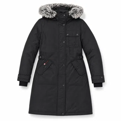 Canada Weather Gear Faux Fur Trim Hooded Long Parka In Black